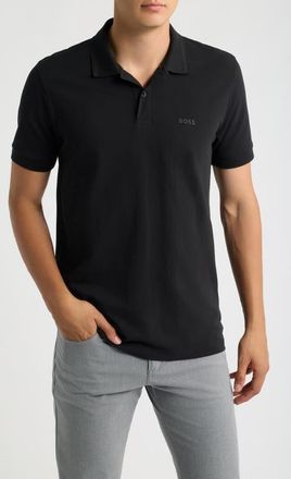BOSS Pio Piqu&eacute; Pima Cotton Polo in Black at Nordstrom, Size Xx-Large