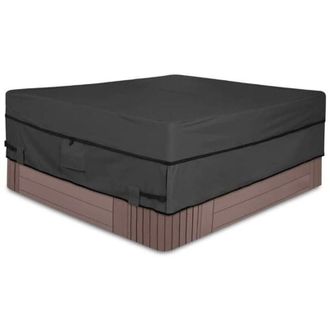 OEM Funda Cuadrada Para Jacuzzi De Jard&iacute;n - Impermeable Y Resistente A La Intemperie, Poli&eacute;ster 210d Con Revestimiento De Pvc - Gris Antracita 76 X 76 X 2