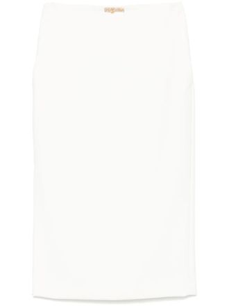 Elisabetta Franchi crepe midi skirt - women - Elastane/Elastane/Polyester/Polyester - 44 - White