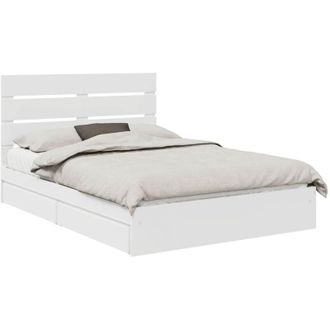 vidaXL Storage Bed with Headboard White 140 x 190 cm Engineered Wood vidaXL