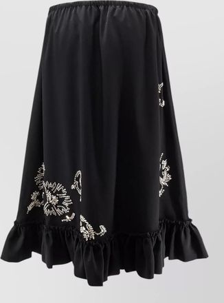 Dries Van Noten samila rhinestone skirt midi ruffled hem