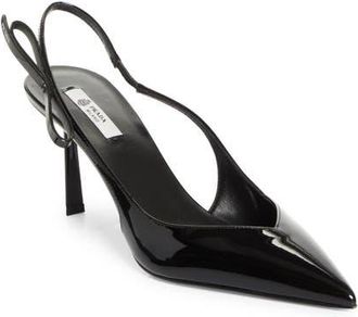 Prada Bow Ponted Toe Slingback Pump in Nero at Nordstrom, Size 6.5Us