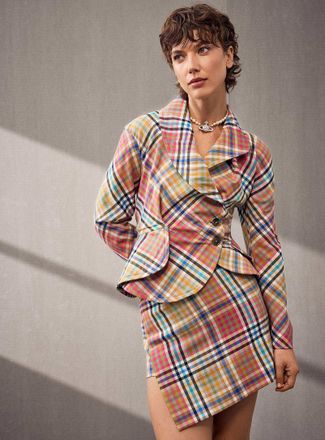 Vivienne Westwood Womens Infinity slanted tartan miniskirt
