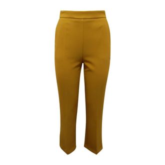 Elisabetta Franchi Tp 00151E2 Cropped Broeken - Dames - Slim Fit Broeken - Geel - S - Broeken