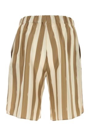 Fendi Mens Printed Silk Bermuda Shorts Chantilly-Nocciola Exterior Chantilly/nocciola