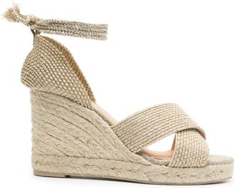 Castaner 90mm Becca espadrilles - women - Rubber/Calf Leather/Fabric/Fabric - 36 - Neutrals