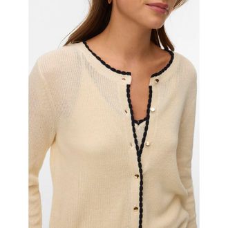 Vero Moda Tweekleurig vest met ronde hals en lange mouwen