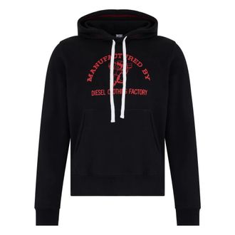 Diesel Hoodies, male, Black, Size: M Cotton Hoodie