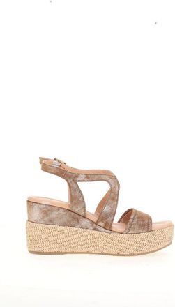 Mjus Sandalen met sleehak, in leer