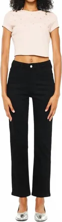 Kancan Open Pack High Rise Slim Straight Jeans In Black