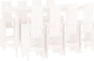 vidaXL Vidaxl - 9 Piece Garden Bar Set White Solid Wood Pine
