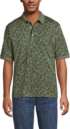 Lands End Short Sleeve Cotton Supima Polo Shirt in Sage Palms at Nordstrom, Size X-Large