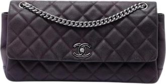 Chanel Pre-owned Classic Flap Bag - Dames - Vintage Schoudertas - Paars - ONE Size - Leer - Vintage