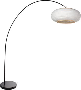 Steinhauer L&aacute;mpara De Pie - Negro - Solva - Metal Textil - L&aacute;mpara De Arco