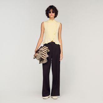 Sandro Ruffled smocked top