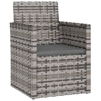 vidaXL Sill&oacute;n De Jard&iacute;n Con Coj&iacute;n Rat&aacute;n Sint&eacute;tico Gris Vidaxl
