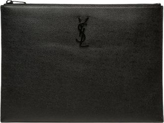 Saint Laurent Pre-owned Clutch - Dames - Vintage Clutch - Zwart - ONE Size - Leer - Vintage