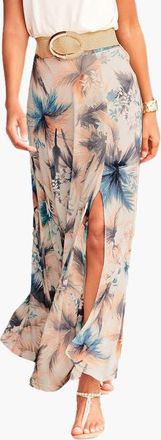 Lascana Womens Side Slit Maxi Skirt in Blue Sand at Nordstrom, Size 10