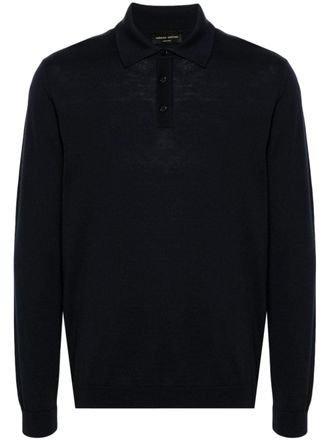 Roberto Collina Poloshirt van merinowol - Blauw