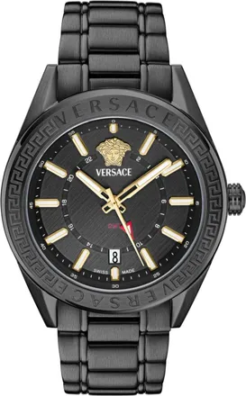 Versace V-Code GMT Leather Watch
