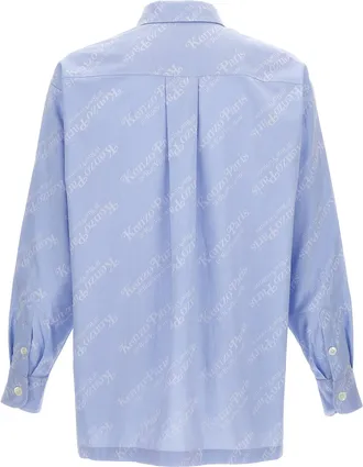 Kenzo Logo-Embroidered Cotton Shirt - Lavender