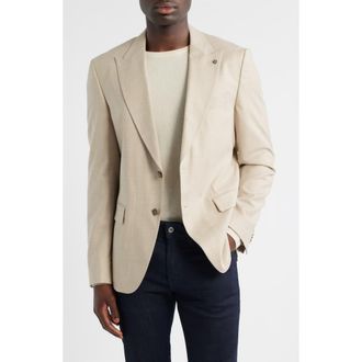 BOSS Hutson Slim Fit Stretch Wool Blend Sport Coat in Open White at Nordstrom Rack, Size 40 Regular