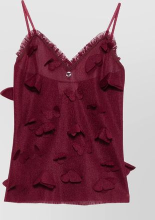 Coperni embellished sleeve lace trim top