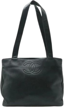 Chanel Pre-owned Shoulder Bags, female, Black, Size: ONE SIZE Pre-owned Vintage Leather Shoulder Bag