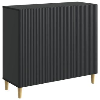 vidaXL Aparador Negro 89 X 34,5 X 80 Cm Madera De Ingenier&iacute;a Vidaxl