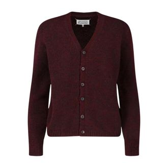 Maison Margiela Cardigans, female, Red, Size: XL V-Neck Button-Up Cardigan