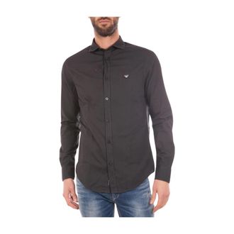 Armani Jeans Blouses Shirts - Heren - Casual Overhemden - Grijs - S - Katoen - Overhemden