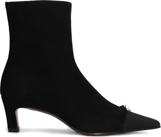 Roberto Festa Milano 50mm Evari frayed pointed-toe boots - women - Calf Leather/Calf Leather/Suede - 40 - Black