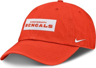 Nike Cincinnati Bengals Primetime Club Wordmark Nike Mens NFL Adjustable Hat in Orange | NF0289L9A-ZW0