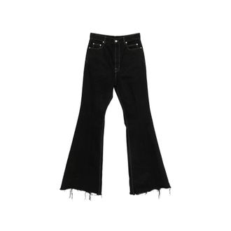 Rick Owens Bloan Contrast-stitch Raw-hem Bootcut Jeans