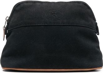 Herm&egrave;s 2000s pre-owned Bolide canvas clutch bag - unisex - Cotton - One Size - Black