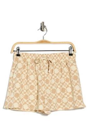 Roxy Check Me Out Cover-Up Shorts in Beige/Cream at Nordstrom Rack, Size Medium