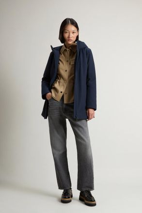 Woolrich donna Firth Parka in Tech Softshell Blu Taglia XXL