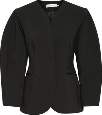 Inwear Jassen, Dames, Zwart, L, Leer, Moderne Zwarte Blazer Jas