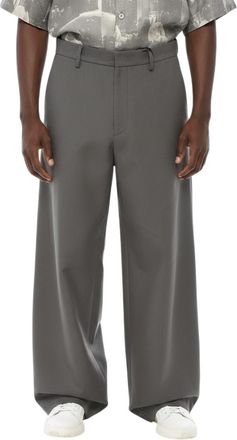 1989 STUDIO Grey Loose Solid Trousers