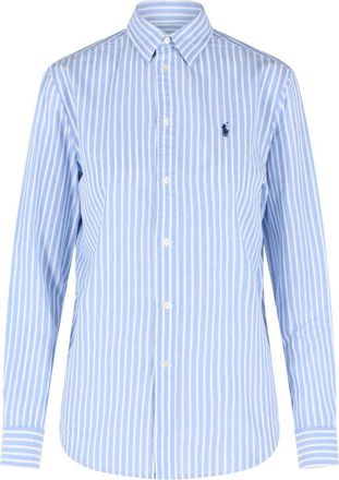 Polo Ralph Lauren lichtblauw gestreept overhemd van katoenmix