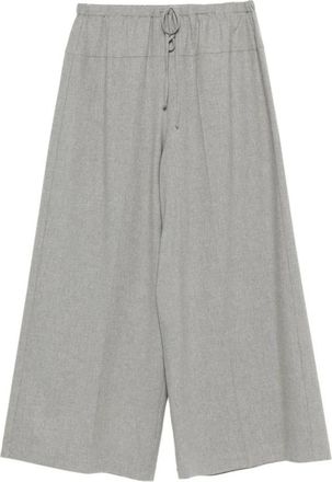 Alysi Cropped Broeken - Dames - Vrijetijds broeken - Grijs - S - Wol - Broeken