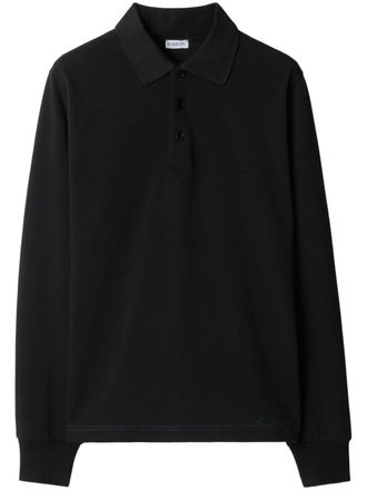 Burberry Poloshirt met lange mouwen - Zwart