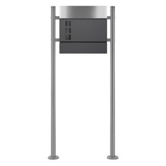 ECD Germany Buz&oacute;n, antracita/plata, de acero inoxidable