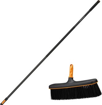 OEM Cepillo Fiskars Oneclick Con Cabezal Ancho De 34 Cm Y Mango De 161 Cm