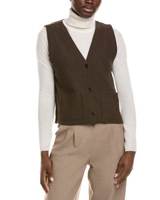 Eileen Fisher Eileen Fisher V-Neck Button Front Wool Vest