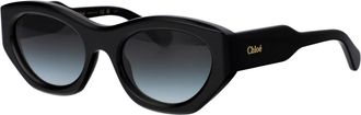 Chlo&eacute; Stijlvolle zonnebril voor een trendy look - Dames - Zonnebrillen - Zwart - 53 MM - Accessoires