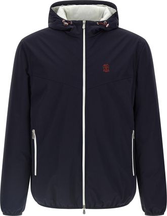 Brunello Cucinelli Blue Polyamide Shell Mens Jacket