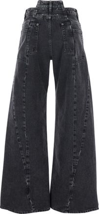Maison Margiela Womens Wide-Leg Jeans Black Denim Cotton