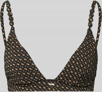 HUGO BOSS Bikini-Oberteil mit Label-Detail Modell PEARL in Mittelbraun, Gr&ouml;&szlig;e XL