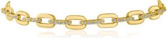 Kenneth Jay Lane Cubic Zirconia Link Bracelet in Gold Plated Brass at Nordstrom